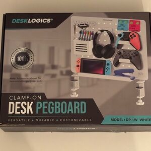 Clamp-On Desk Pegboard with Accessories